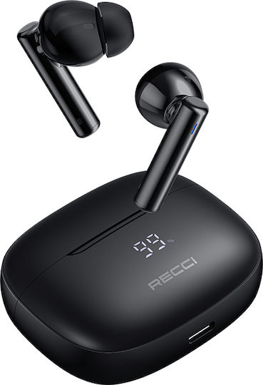 Recci Warrior TWS In ear Bluetooth хендсфри Слушалки с Кутийка за Зареждане Черен