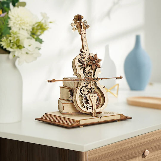Robotime Jucărie de Construcție din Lemn Magic Cello pentru Copii 14+ ani+ Ani