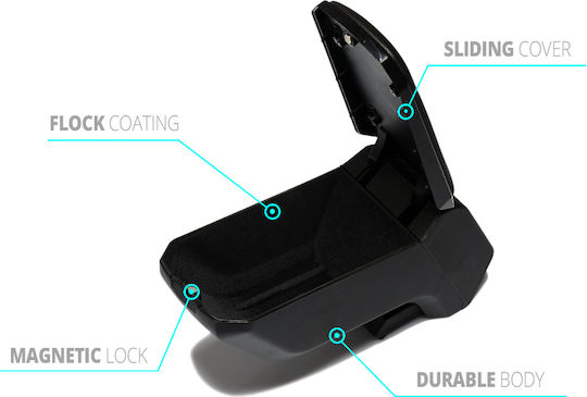 S-dizayn Car Leather Armrest for Hyundai Getz Black