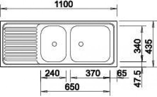 Blanco TOP EZS 11X4 Drop-In Inox 110x43см Сребрист Blanco TOP EZS 11X4 Drop-In Inox 110x43см Сребрист