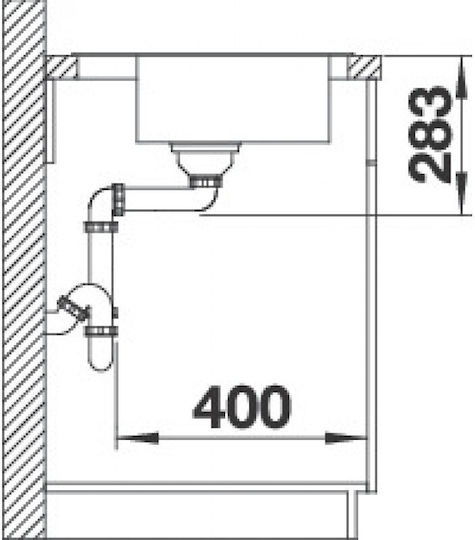Blanco Drop-In Sink Inox W48xD34cm Gray