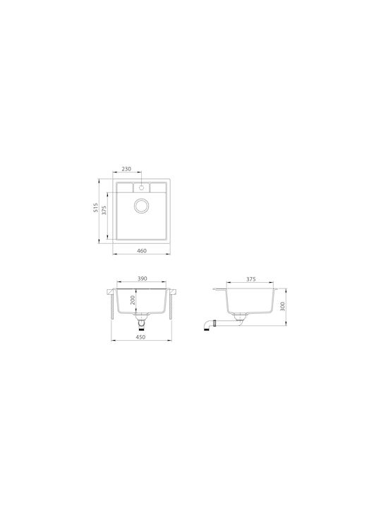 Helika Helika Nova SN100-202 Drop-In Мивка от Синтетичен Гранит Ш46xД51.5см Сив