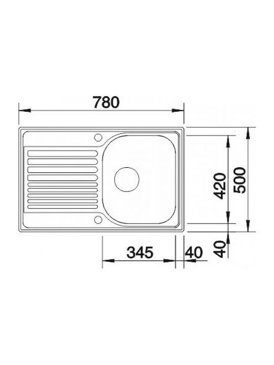 Blanco Tipo 45 S Compact 513441 Drop-In Мивка Inox Ш78xД50см Сив