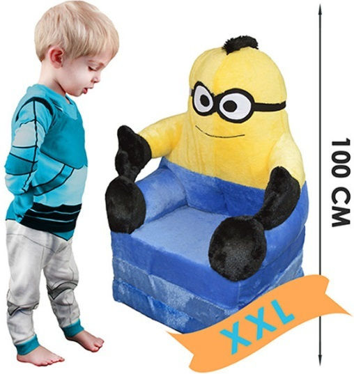 Fotoliu Pentru Copii Minion Bear Albastru 45x45x90 cm