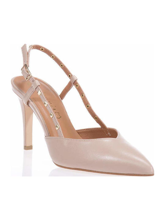 Leder Pumps Beige