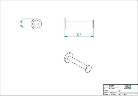 Verdi Omicron Wall-mounted Paper Holder Metallic White