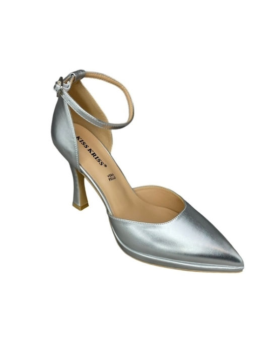 Kiss Kriss Silver Heels with Strap