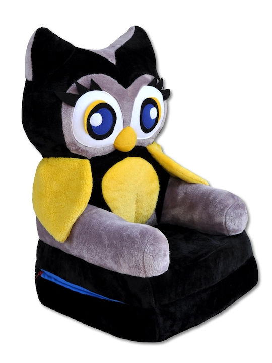 Παιδική Πολυθρόνα Owl με Μπράτσα Μαύρη 45x45x70εκ.