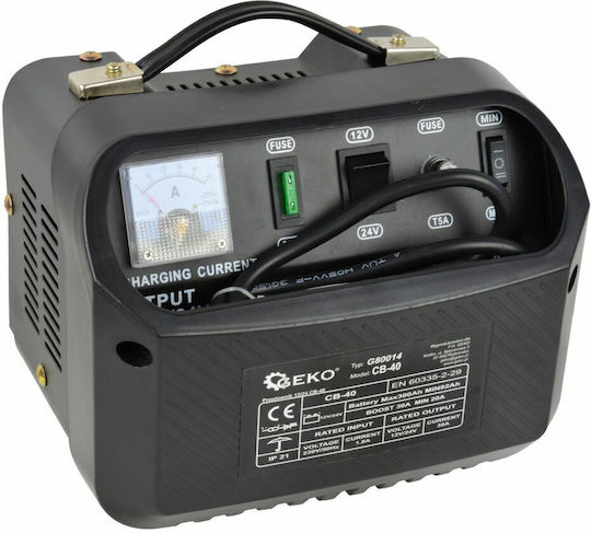 Geko Tragbarer Batterieladegerät für Auto 12/24V
