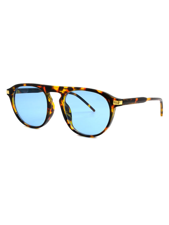 Awear Women's Sunglasses with Brown Tartaruga Frame and Blue Lens Tartarooga