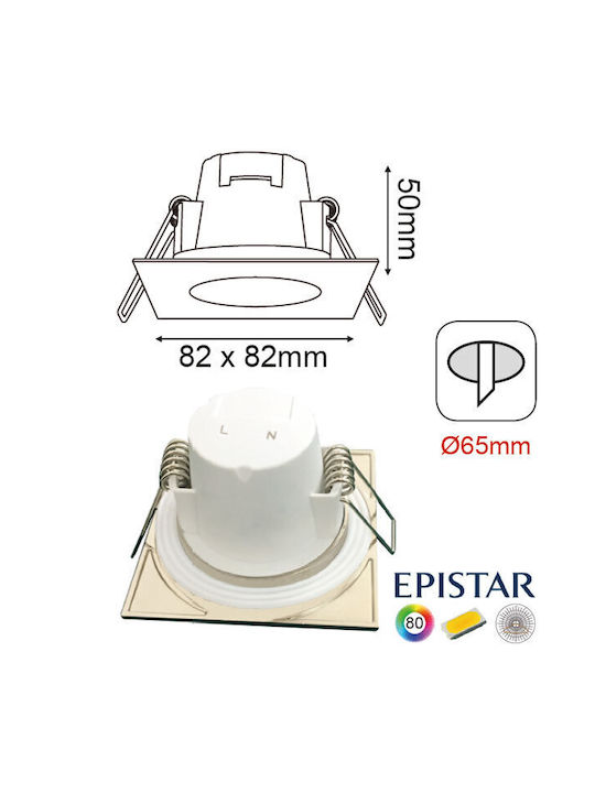 Aca Водоустойчив Спот за Външен Таван с Вградено LED 5W 3000K в Бял Цвят VERA530SW