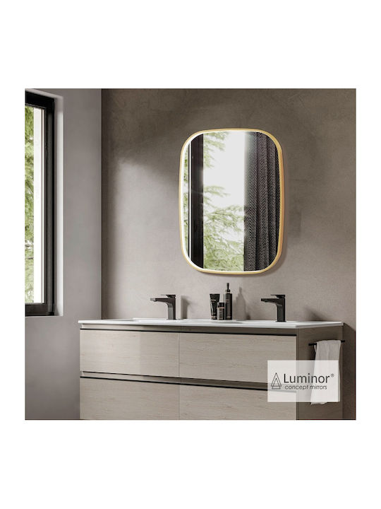 Luminor Badezimmerspiegel LED Berührung aus Metall 60x80cm Gold
