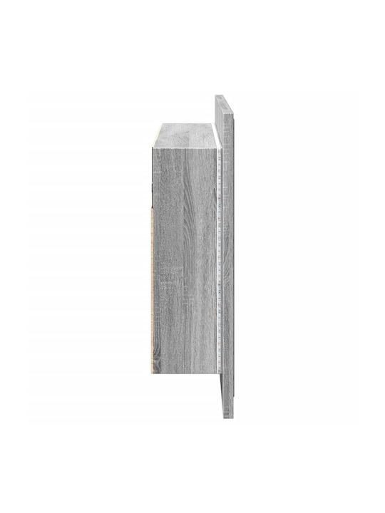 vidaXL Bathroom Mirror Led made of Plastic with Shelf & Cabinet 80x12cm Gray