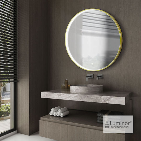 Luminor 70-201 Καθρέπτης Lumini LED Atingere 70x70cm Auriu