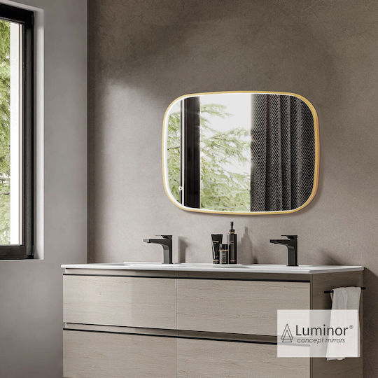 Luminor 6080-201 Καθρέπτης Led Αφής από Μέταλλο 60x80cm Χρυσός