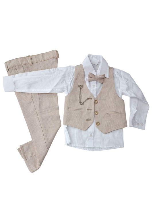 TakTakBaby Kids Set with Pants Summer 5pcs beige