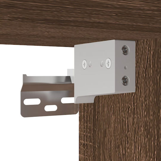vidaXL Καθρέπτης Μπάνιου Led από Πλαστικό με Ράφι & Ντουλάπι 80x12cm Καφέ
