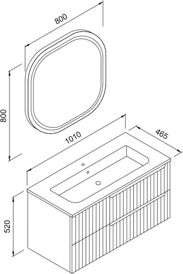 Martin 3MENZ100BSM Καθρέπτης Led από MDF 80x80cm Μπεζ Martin 3MENZ100BSM Καθρέπτης Led από MDF 80x80cm Μπεζ