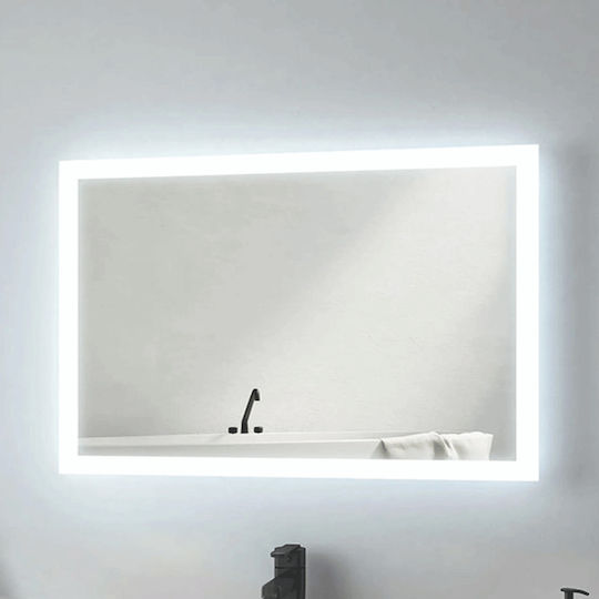 Bruno Rechteckiger Badezimmerspiegel LED 80x60cm