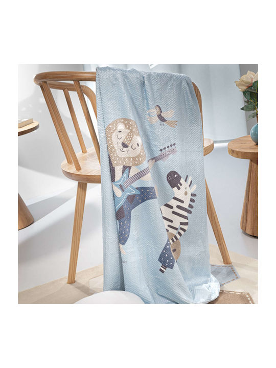 Saint Clair Blanket Cot Ultrasoft Fleece Blue 110x140cm.