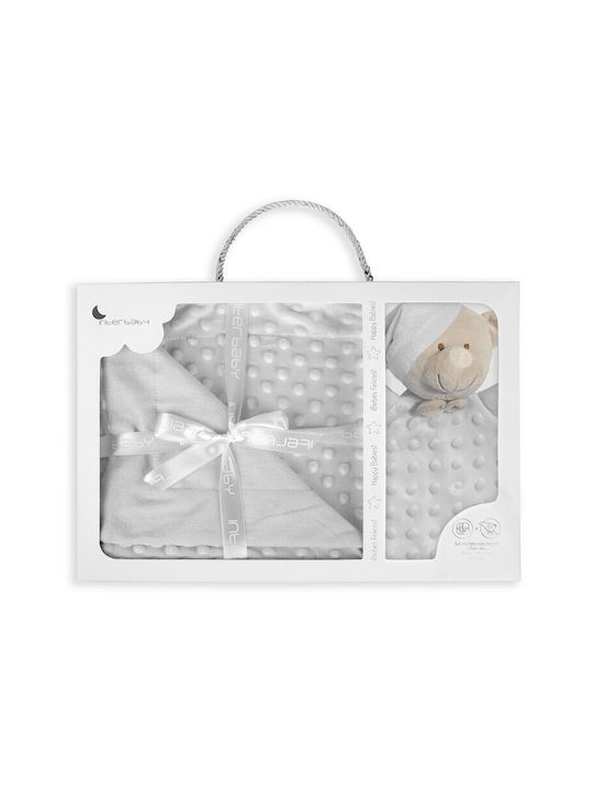 Interbaby Pătură Pepinieră Swaddling pături Bear Gri cu Ursuleț 80x110cm. 2buc