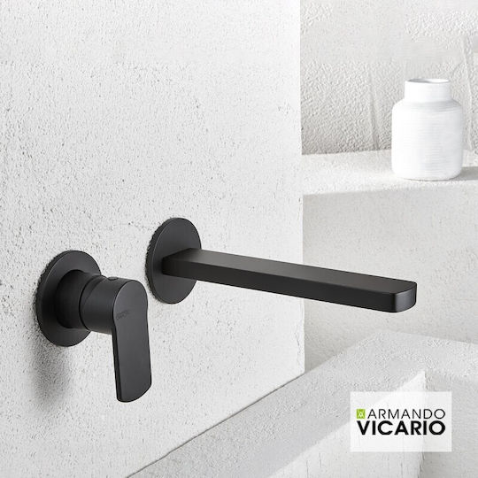Armando Vicario Glam Built-in Mixer & Spout Set for for Bathroom Sink Black