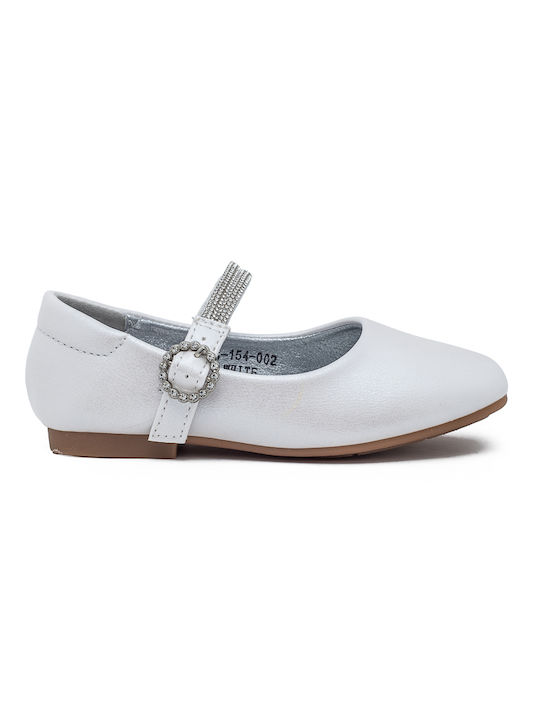 Kinder Pumps & Ballerinas mit Bügel- und Schleifenverschluss Weiße