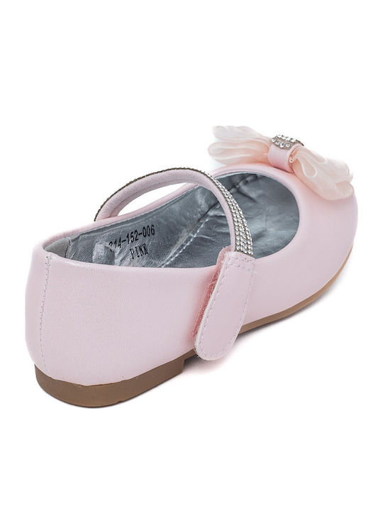 Kids Ballerinas with Hoop & Loop Closure Pink