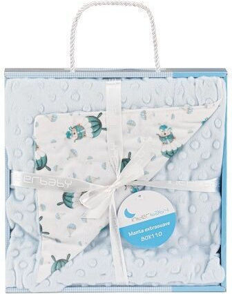 Interbaby Decke Wickeltücher für Kinderzimmer Paracaidista Blau 80x110cm
