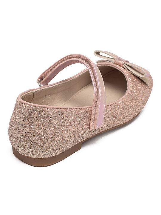 Kids Ballerinas with Hoop & Loop Closure Pink