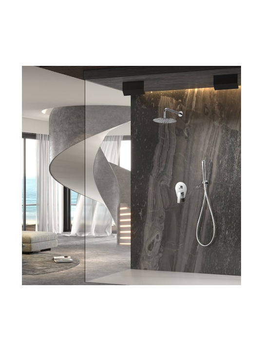 Imex Built-in Mixer, Hand Shower & Shower Head Set for Shower 2 Exits Gold