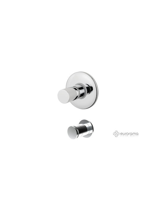 Eurorama Built-in Mixer & Diverter Set for Shower 3 Exits Silver