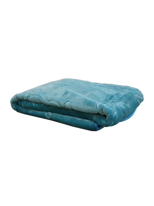 Anna Riska Blanket Cot Bear Petrol Blue Petrol Blue 140x110cm