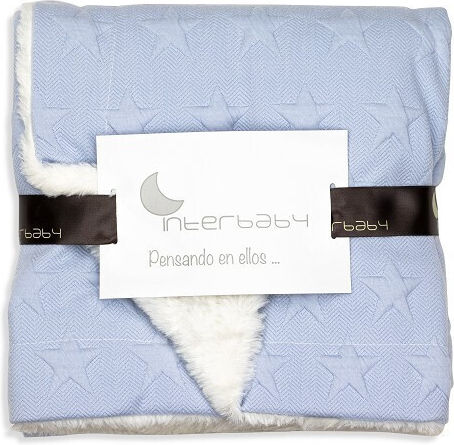 Interbaby Одеяло Детски пелени за пелени Universo Флийс Син 80x110см.