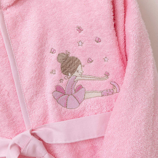 Borea Kids Hooded Bathrobe Pink