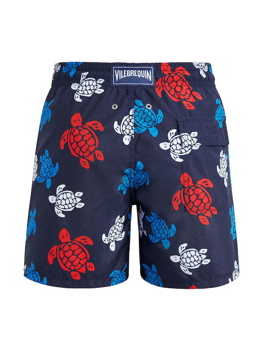 Vilebrequin Men's Swimwear Shorts Marine Blue with Patterns