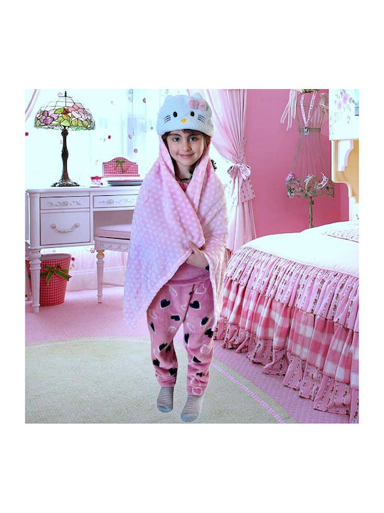 Morven Blanket Nursery Swaddling Blankets Kitty Fleece Pink 85x110cm