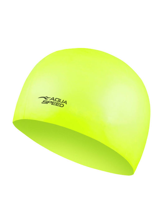 Aquaspeed Mega Silicone Adults Swimming Cap Yellow