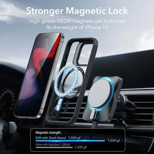 ESR Classic Kickstand Back Cover Σιλικόνης 1.3mm Διάφανο (iPhone 15 Pro)