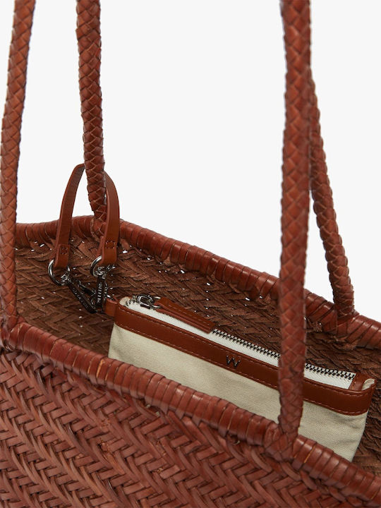Leather Women's Bag Shopper Tabac Brown