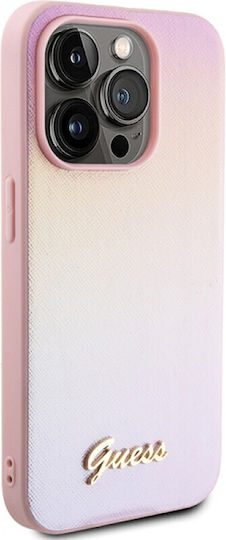 Guess Iridescent Umschlag Rückseite Synthetisches Leder Rosa (iPhone 15 Pro)