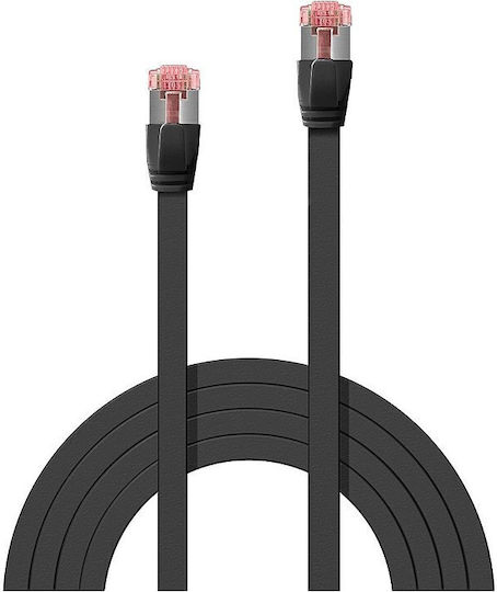 Lindy Flat U/FTP (STP) Cat.6 (Gigabit) Καλώδιο Δικτύου Ethernet 1m Μαύρο