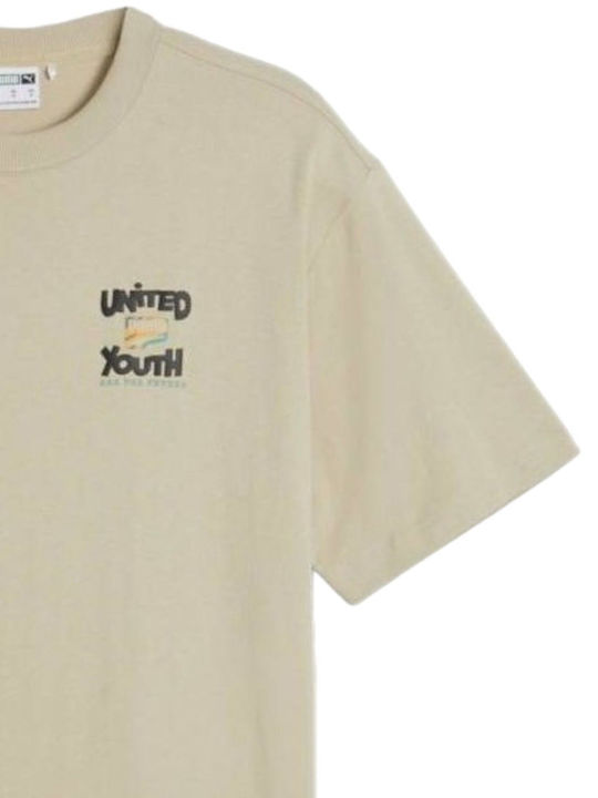 Downtown Graphic T-Shirt Beige