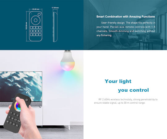 GloboStar Wireless Remote Control Touch RF 73121
