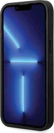 BMW Diamond Pattern Umschlag Rückseite Leder Schwarz (iPhone 14 Pro)