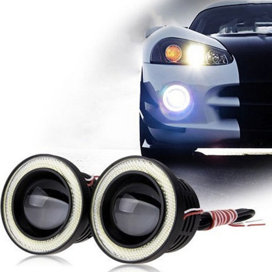 Roundς Foglights Car LED Universal 12V 10W 6.4cm with White Lighting 1pcs