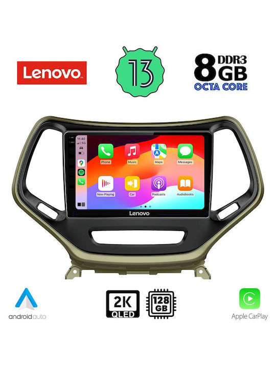 Lenovo Car Audio System for Jeep Cherokee 2014> (Bluetooth/USB/AUX/WiFi/GPS/Apple-Carplay/Android-Auto) with Touch Screen 10"