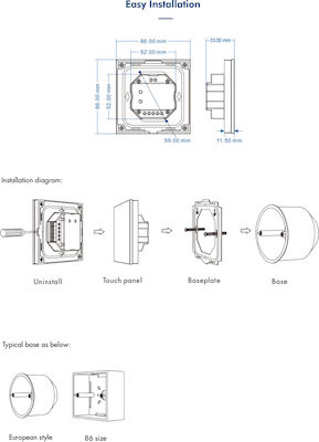 GloboStar Skydance Drahtlos RF (Request for) - Anfrage für Wandmontierter Dimmer 73161