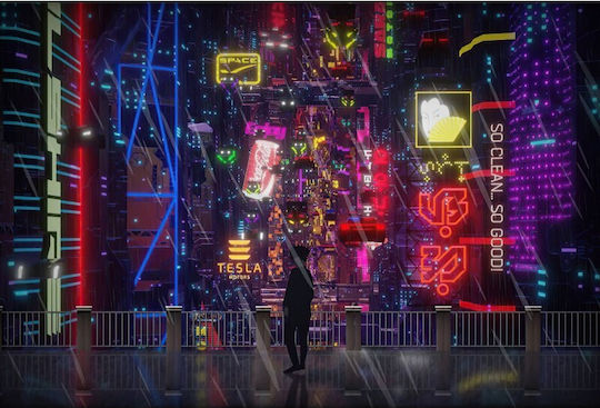 In Cyberpunk City pe Pânză 80x50 cm