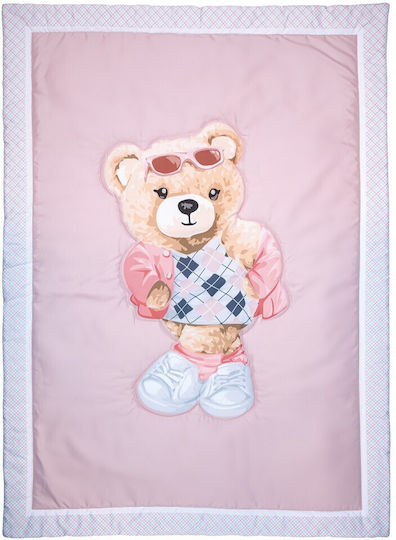 Greenwich Polo Club Baby Quilt 110x150cm Beige, Pink